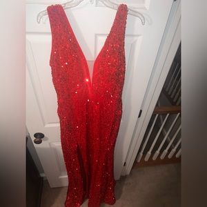 Red sequin Jessica Angel Prom dress, size 10